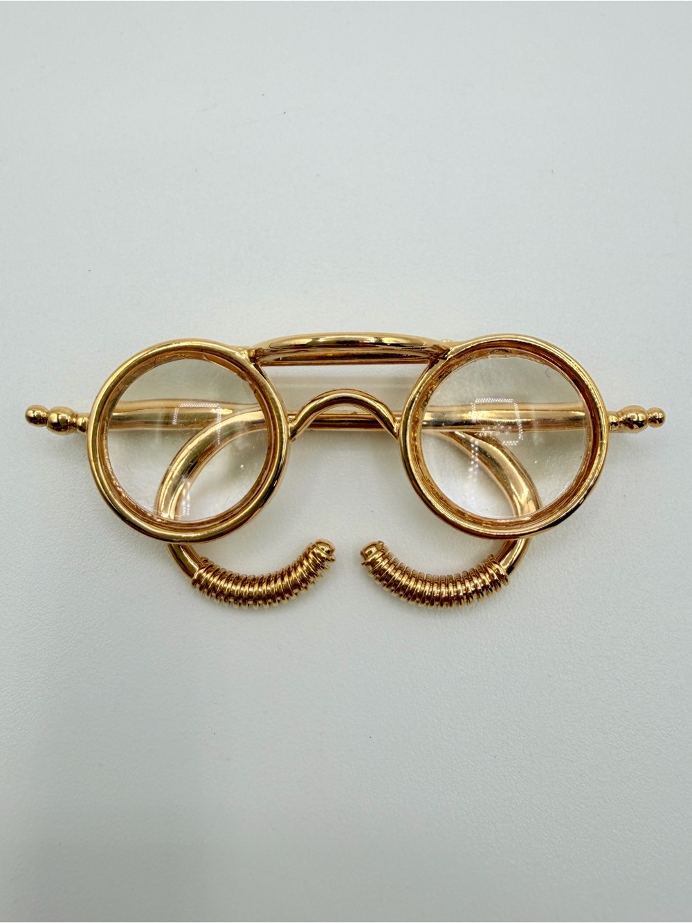 Vintage Gold Tone Novelty Eyeglasses BROOCH – Decorative Magnifying Lenses